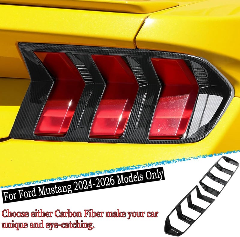 MUXEE Taillight Cover,for Ford Mustang 2024 2025 2026,2PCS Tail Light Covers Tail Lamp Trim Decoration Car Sport Accessories - Carbon Fiber - Image 4